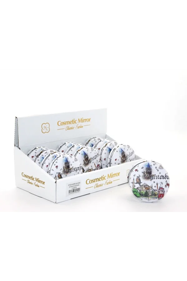 Taşlı İstanbul Tasarımı El Aynası Kalın Model 8