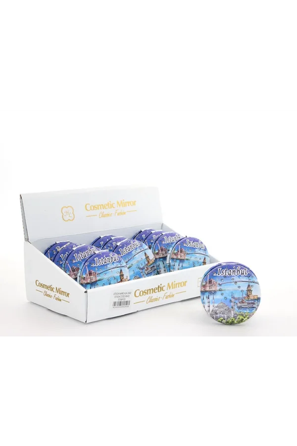 Taşlı İstanbul Tasarımı El Aynası Kalın Model 9