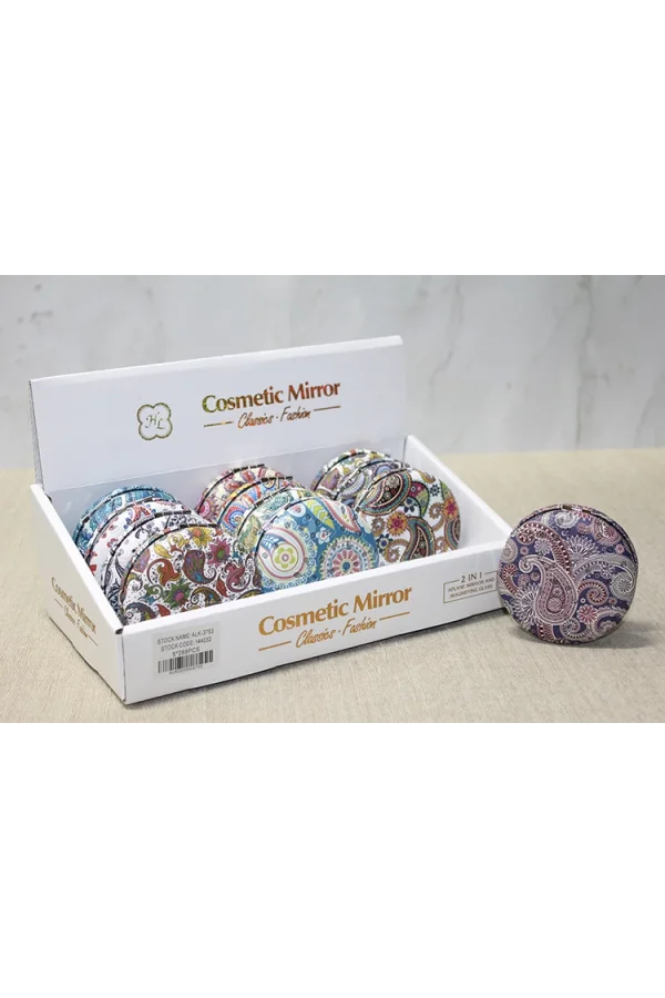 Taşlı Yuvarlak El Aynası Kalın Model 2