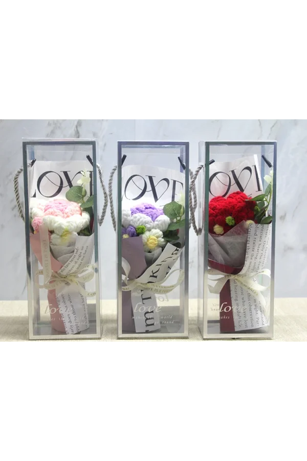 Tekli El Örgüsü Gül Buketi