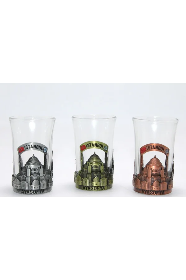 Tekli Metal Cam Bardaklı Shot Bardak