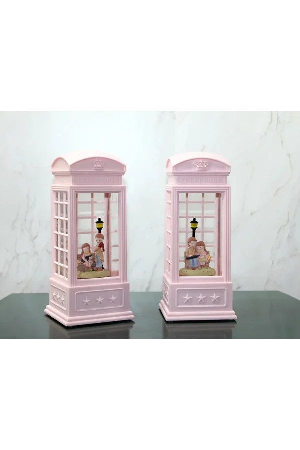 Telefon Kulübeli Kış Masalı Işıklı Müzikli Kar Küresi