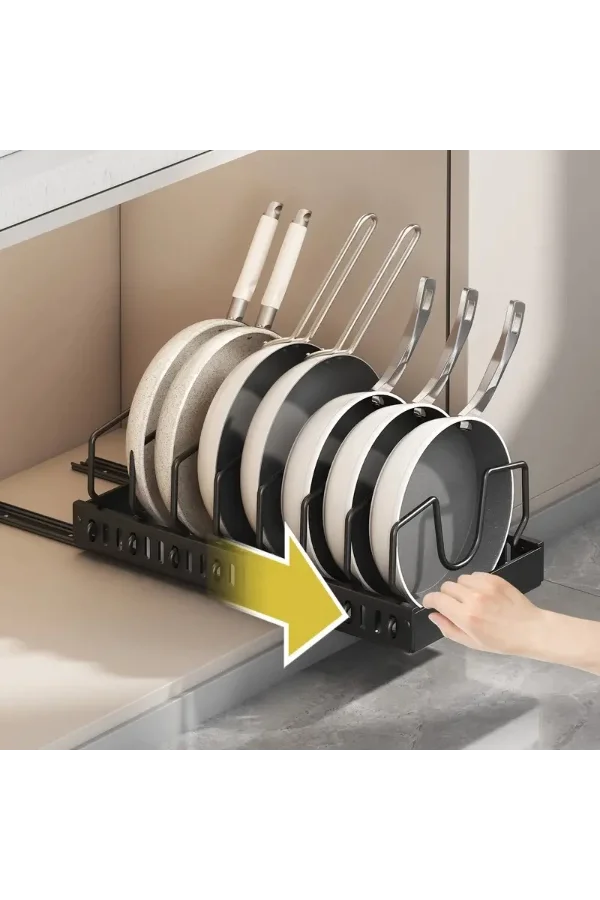 Teleskopik Raylı Tava Tencere Organizeri