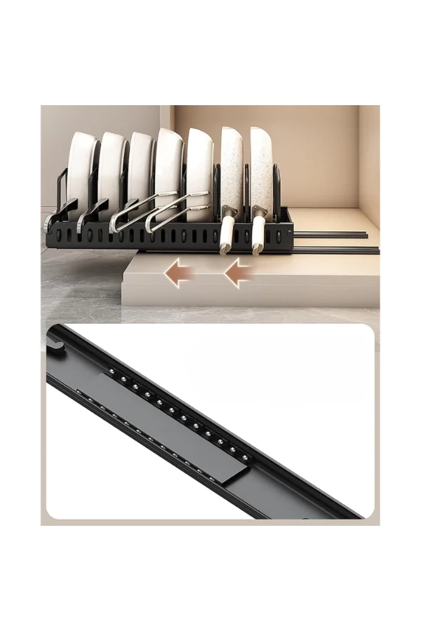 Teleskopik Raylı Tava Tencere Organizeri