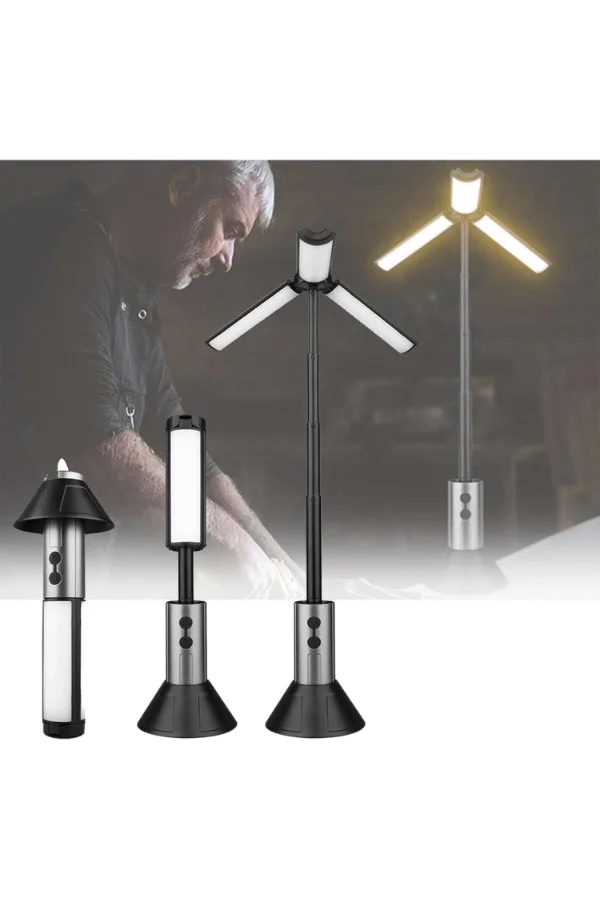 Teleskopik Şarj Edilebilir Çadır Kamp Işığı