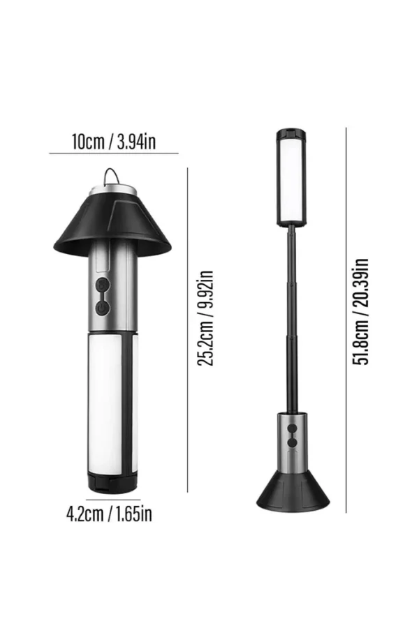 Teleskopik Şarj Edilebilir Çadır Kamp Işığı