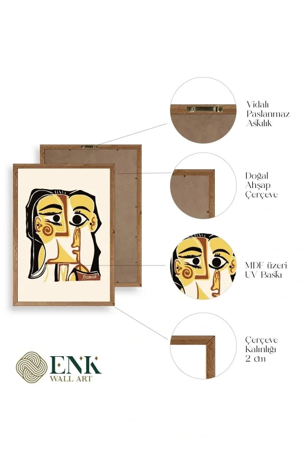Tete de Femme Ahşap Çerçeveli Tablo