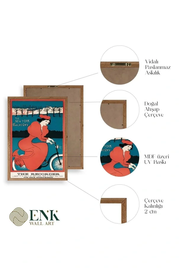 The New York Recorder Ahşap Çerçeveli Tablo