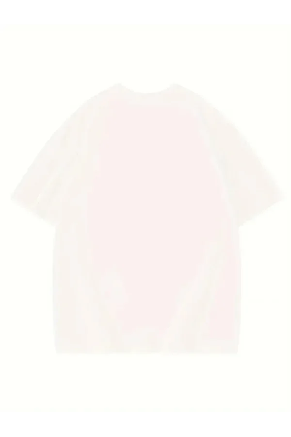 Thousand Ön Arka Baskılı Oversize Bisiklet Yaka T-shirt - Beyaz
