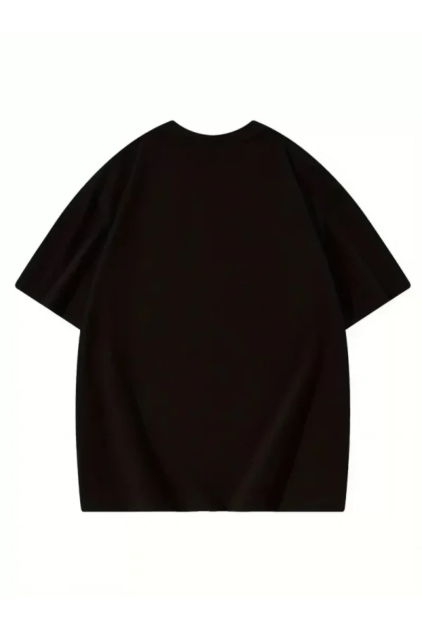 Thousand Ön Arka Baskılı Oversize Bisiklet Yaka T-shirt - Siyah