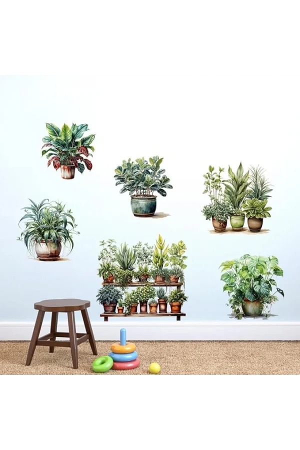 Tropikal Bitkiler Duvar Stickerı Model C