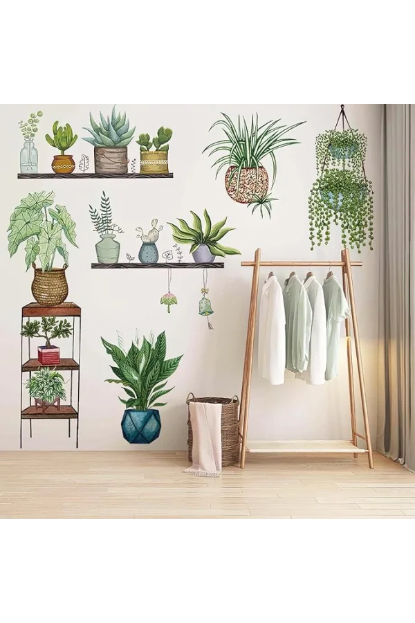 Tropikal Bitkiler Duvar Stickerı Model D