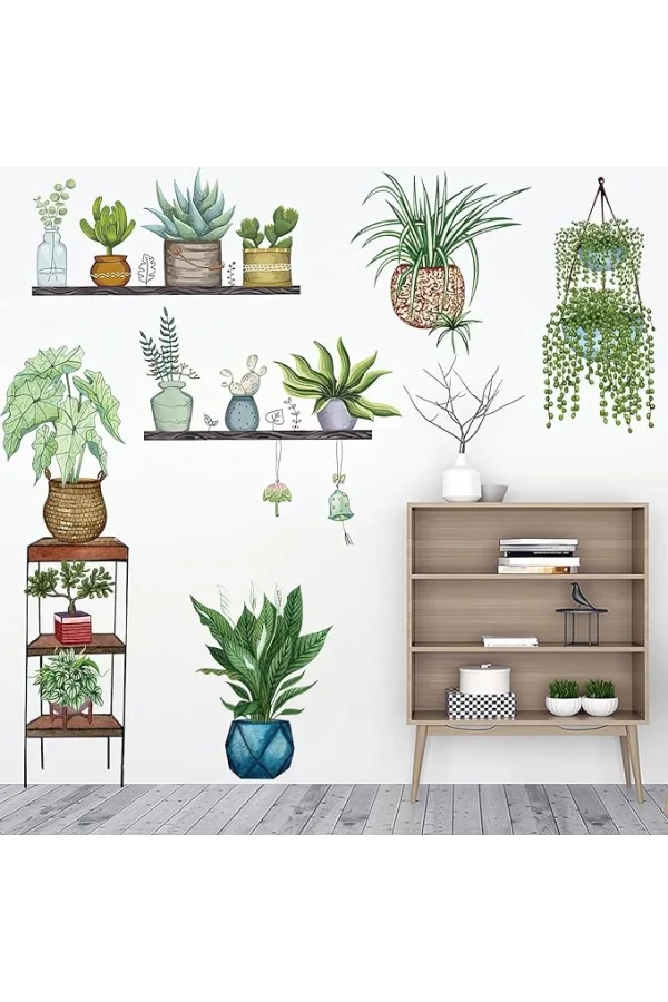 Tropikal Bitkiler Duvar Stickerı Model D