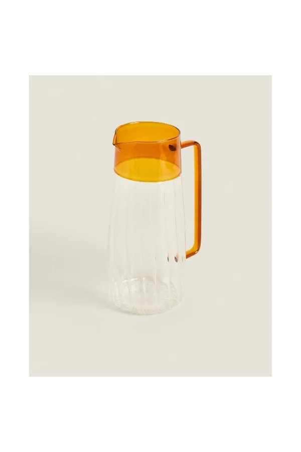 Turuncu Detaylı Cam Sürahi 1600 ml