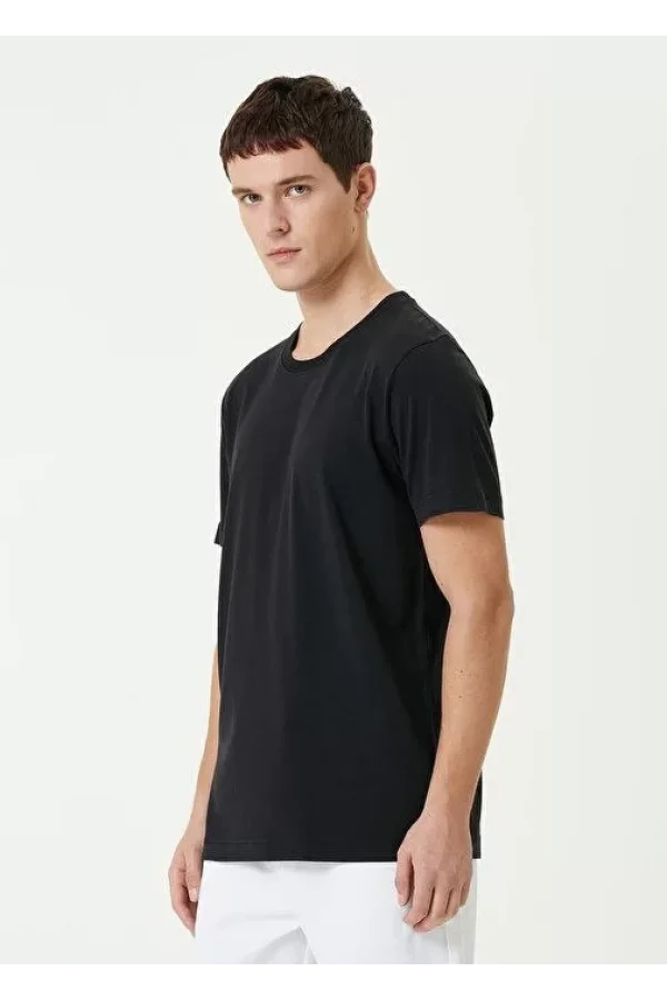 Unisex Basic Bisiklet Yaka Regular T-Shirt - Siyah