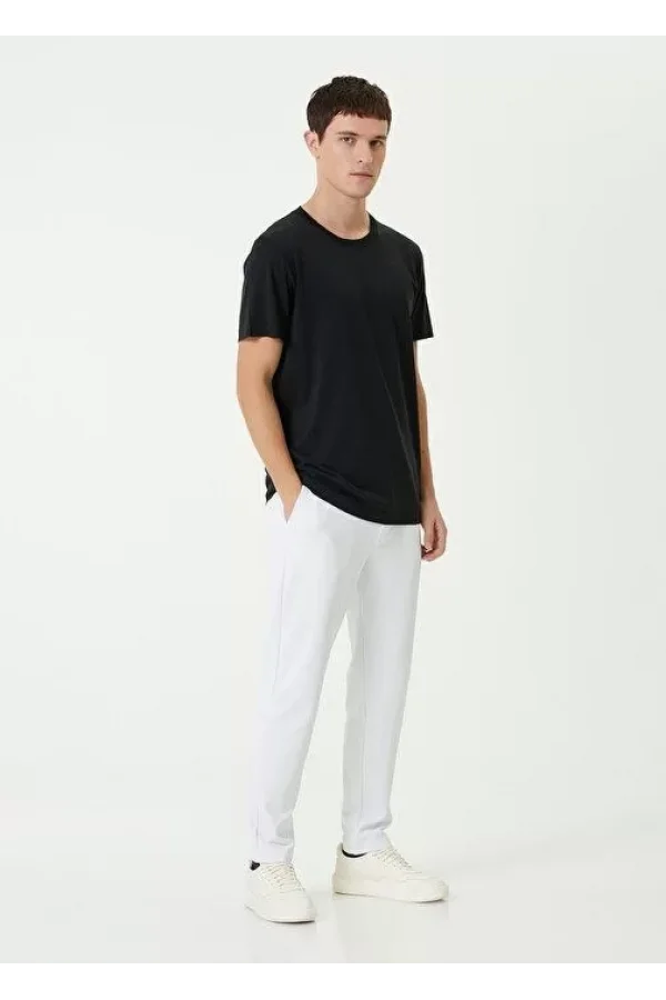 Unisex Basic Bisiklet Yaka Regular T-Shirt - Siyah