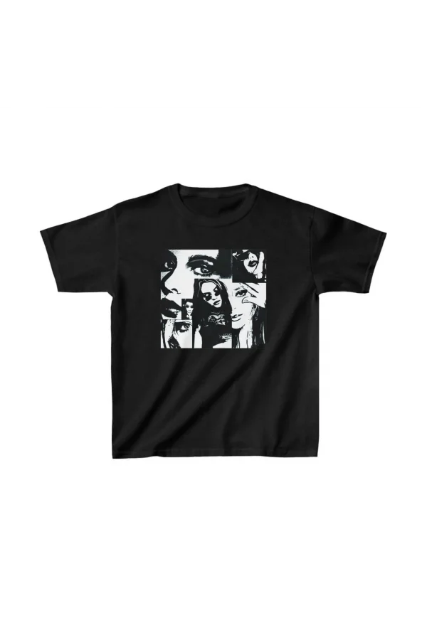 Unisex Çocuk Baskılı T-Shirt - Siyah