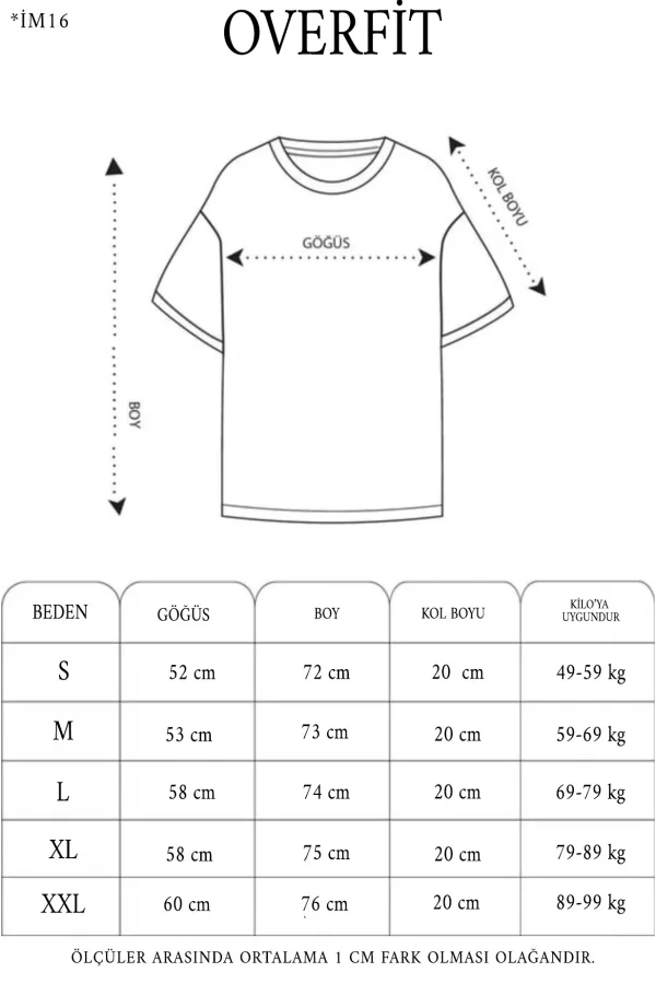 Unisex Düz Biskilet Yaka Oversize T-shirt - Mavi