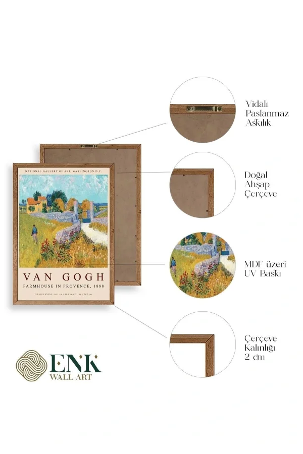 Ünlü Tablolar Üçlü Ahşap Çerçeveli Tablo