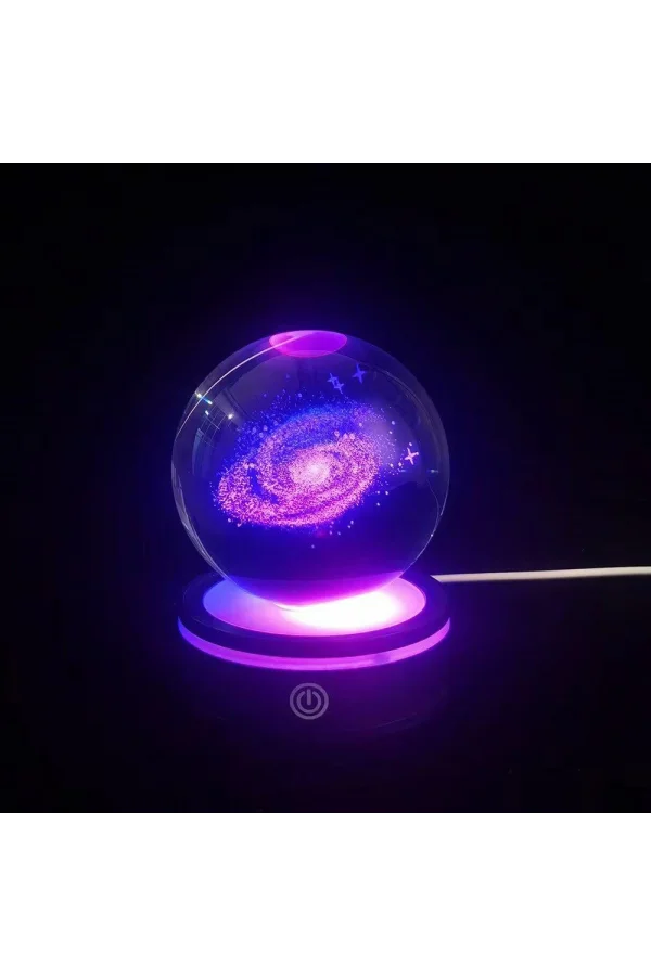 USBli Samanyolu Tasarımlı Dönen Cam Küre