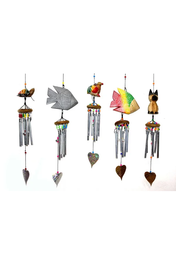 Üstü Ahşap Altı Metalli Rüzgar Çanı