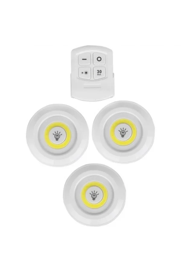 Uzaktan Kumandalı Yapışkanlı 3lü Led Spot Lamba