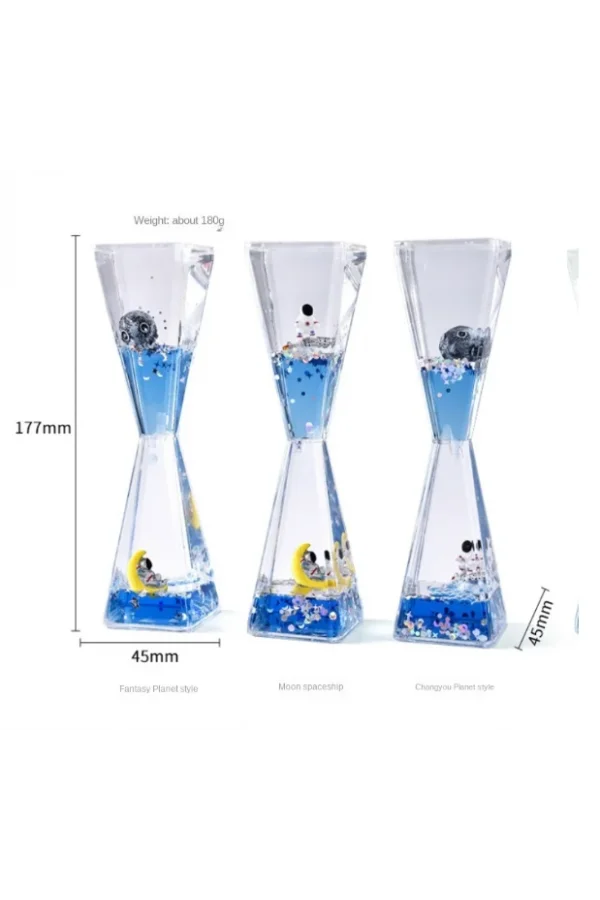 Uzay Temalı Dökülen Yağ Kum Saati