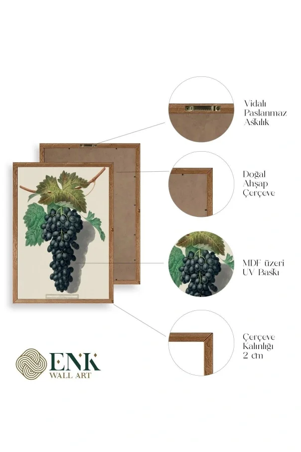 Üzüm Ahşap Çerçeveli Tablo