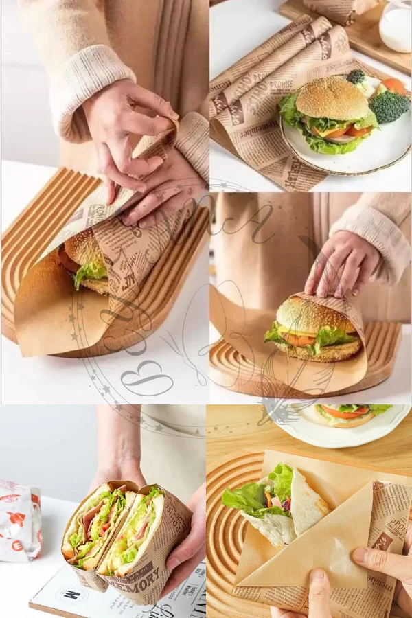 Vintage Gazete Desenli Sunum Kağıdı 50 Adet