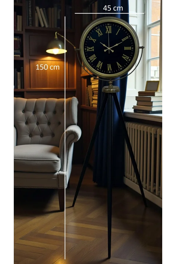 Vintage Roma Rakamlı Modern Tripod Ayaklı Saat