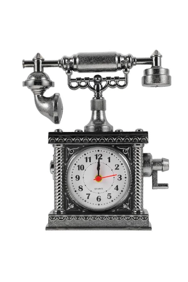 Vintage Telefon Tasarımlı Masa Saati