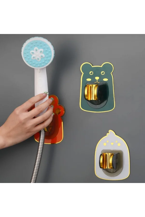 Yapışkanlı Hayvan Figürlü Hareketli Duş Başlığı Tutucu