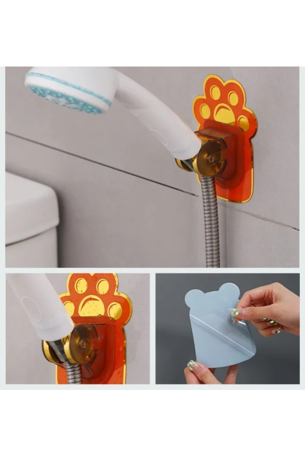 Yapışkanlı Hayvan Figürlü Hareketli Duş Başlığı Tutucu