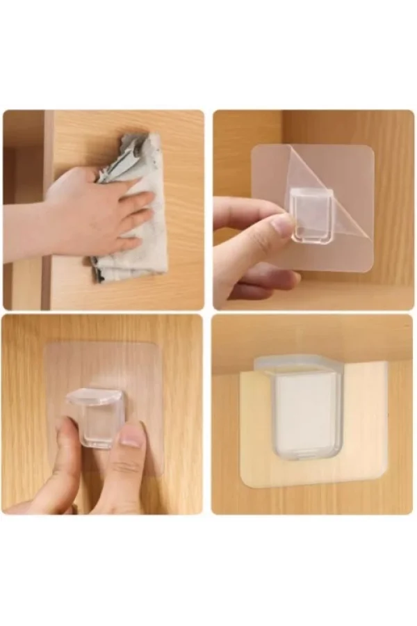 Yapışkanlı Raf Tutucu Seti 4 Adet