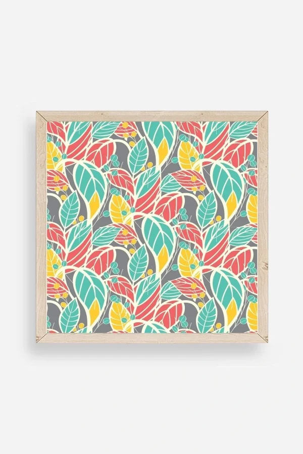 Yaprak Ahşap Çerçeveli Tablo