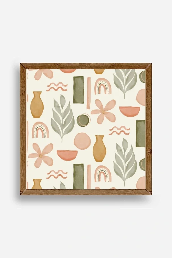 Yaprak Ahşap Çerçeveli Tablo