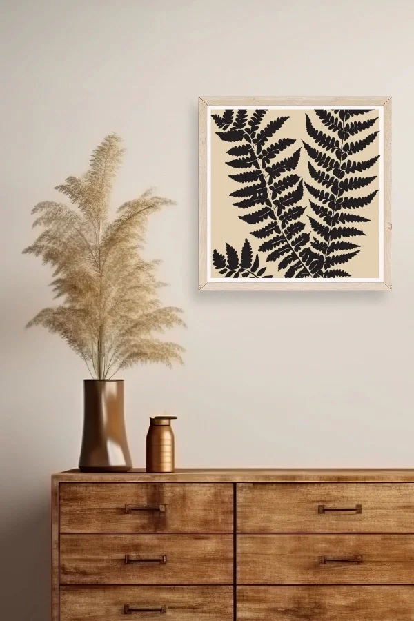 Yaprak Ahşap Çerçeveli Tablo