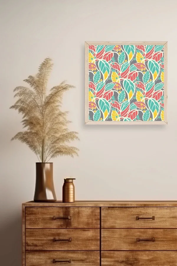 Yaprak Ahşap Çerçeveli Tablo