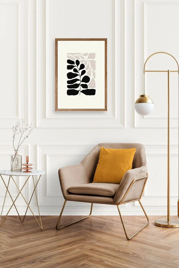 Yaprak Ahşap Çerçeveli Tablo