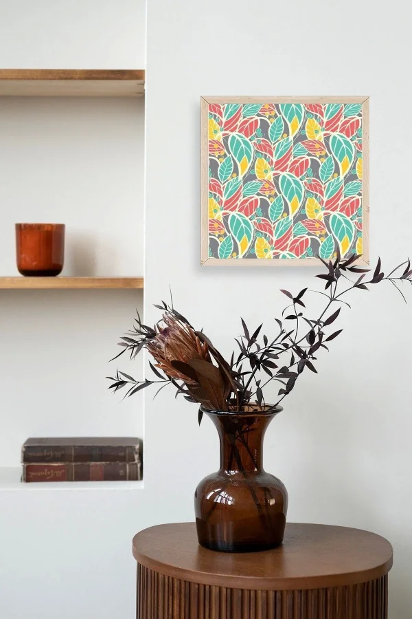 Yaprak Ahşap Çerçeveli Tablo