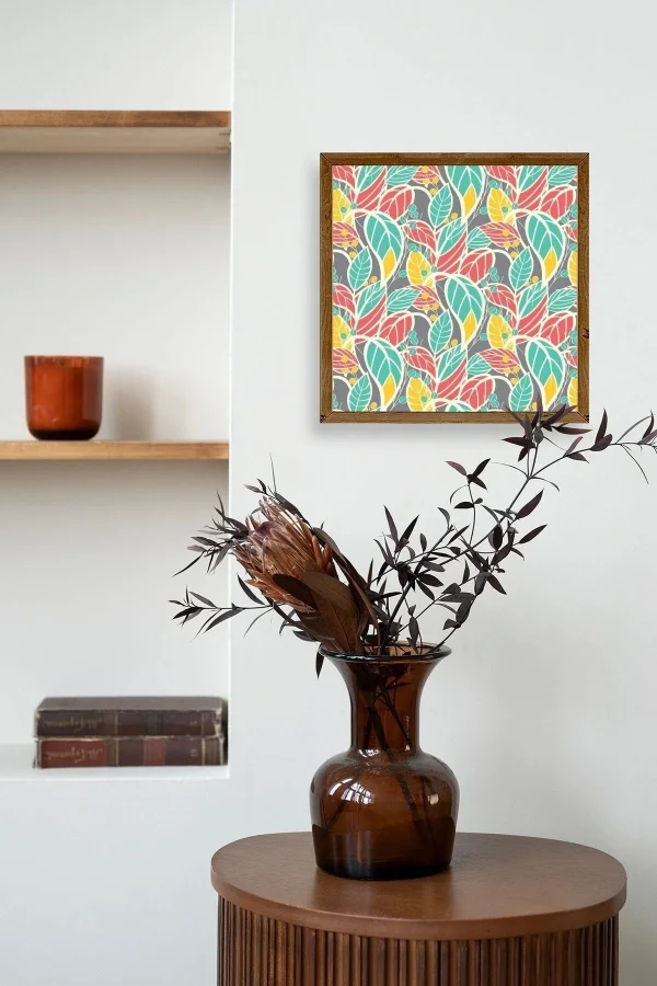 Yaprak Ahşap Çerçeveli Tablo