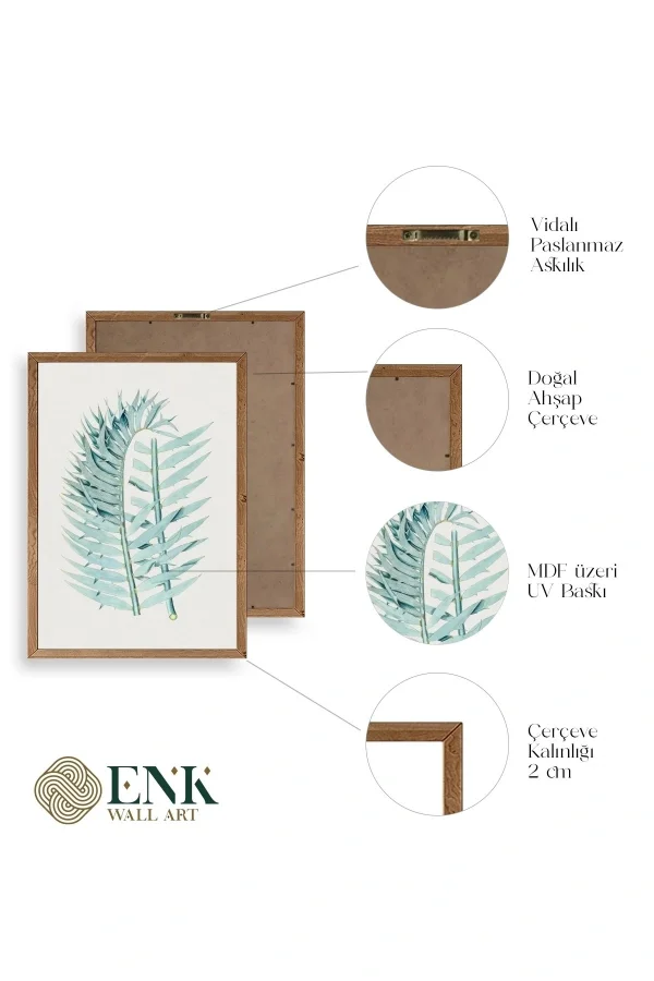 Yapraklar Ahşap Çerçeveli Tablo
