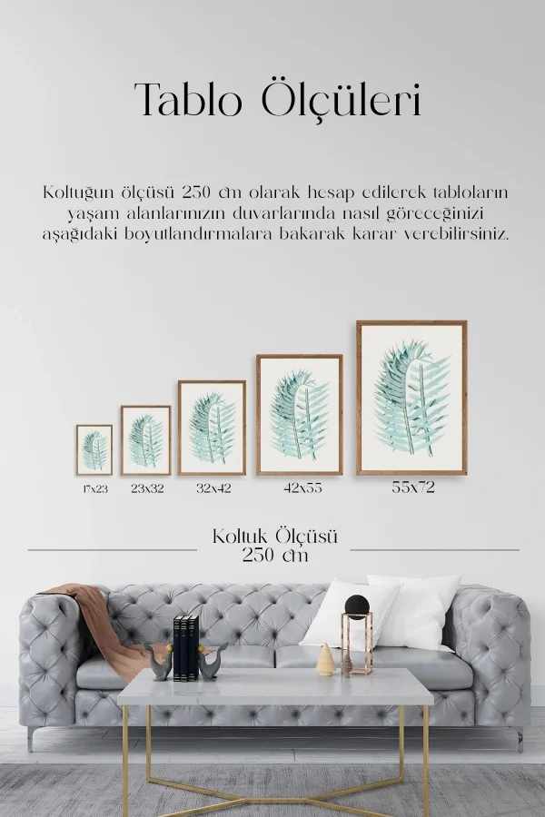 Yapraklar Ahşap Çerçeveli Tablo