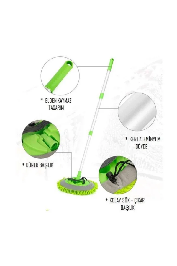 Yedek Bezli Mikrofiber Araba Yıkama Fırçası