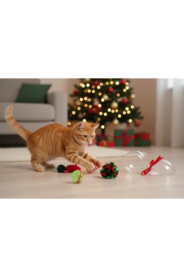 Yılbaşı Konseptli 8 Parça Küre İçinde Oyuncak Seti