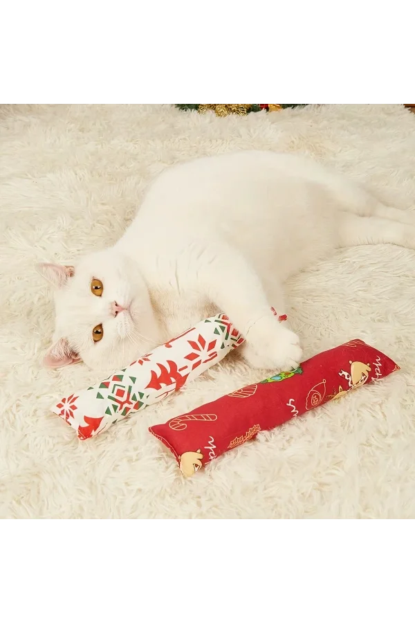 Yılbaşı Konseptli Hışırtılı Bez Kedi Oyuncağı