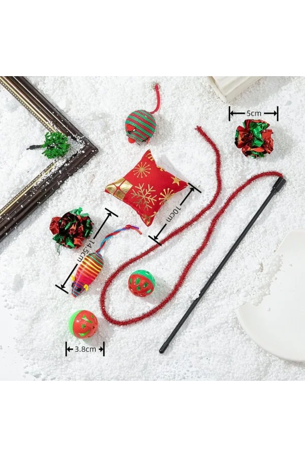 Yılbaşı Konseptli Kedi Oyuncak Seti