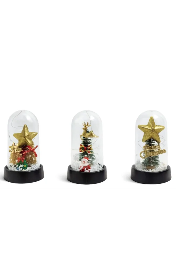 Yılbaşı Temalı Işıklı Dekoratif Cam Fanus - Model 10