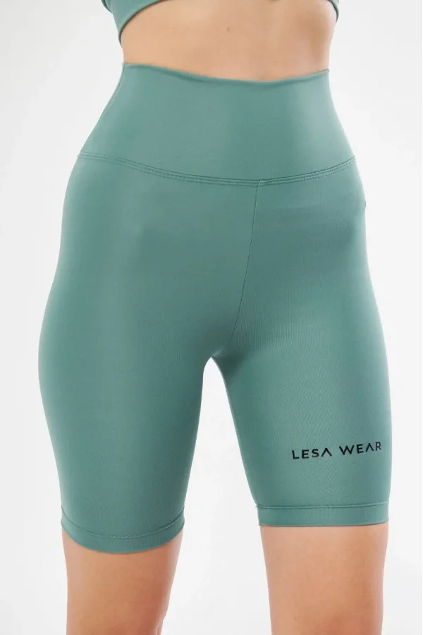 Yüksek Bel Biker Sporcu Şort - Mint Yeşil