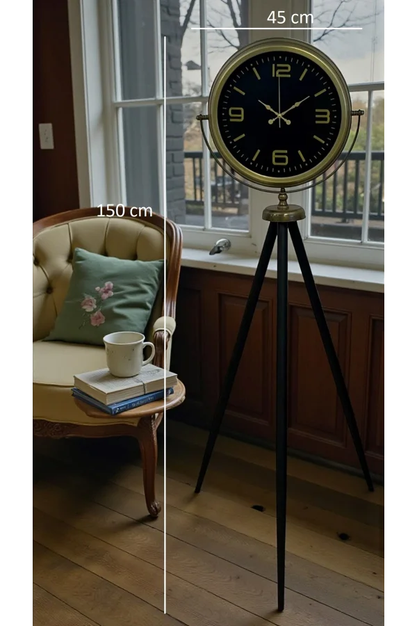 Zamanın Asaleti Eskitme Tripod Ayaklı Saat